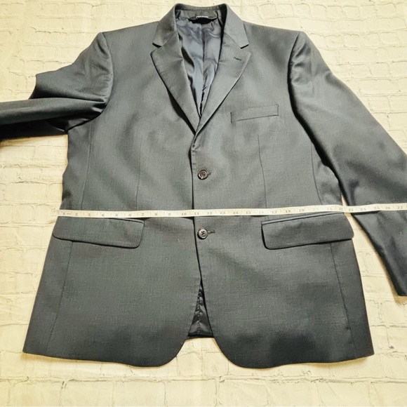 Jos. A. Bank Traveler Blazer Mens 44S Blue Gray Wool Tailored Fit Two-Button - Picture 10 of 12